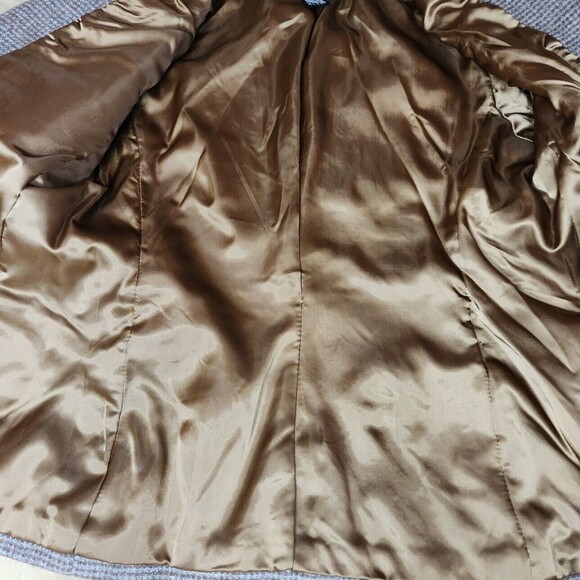 Vintage Woman's Wool Blazer Jacket Sz. 11 Camel Brown Grey Check Academia Y2K - Picture 8 of 9